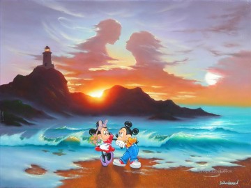 disney Mickey y Minnie Día romántico Fantasía Pinturas al óleo
